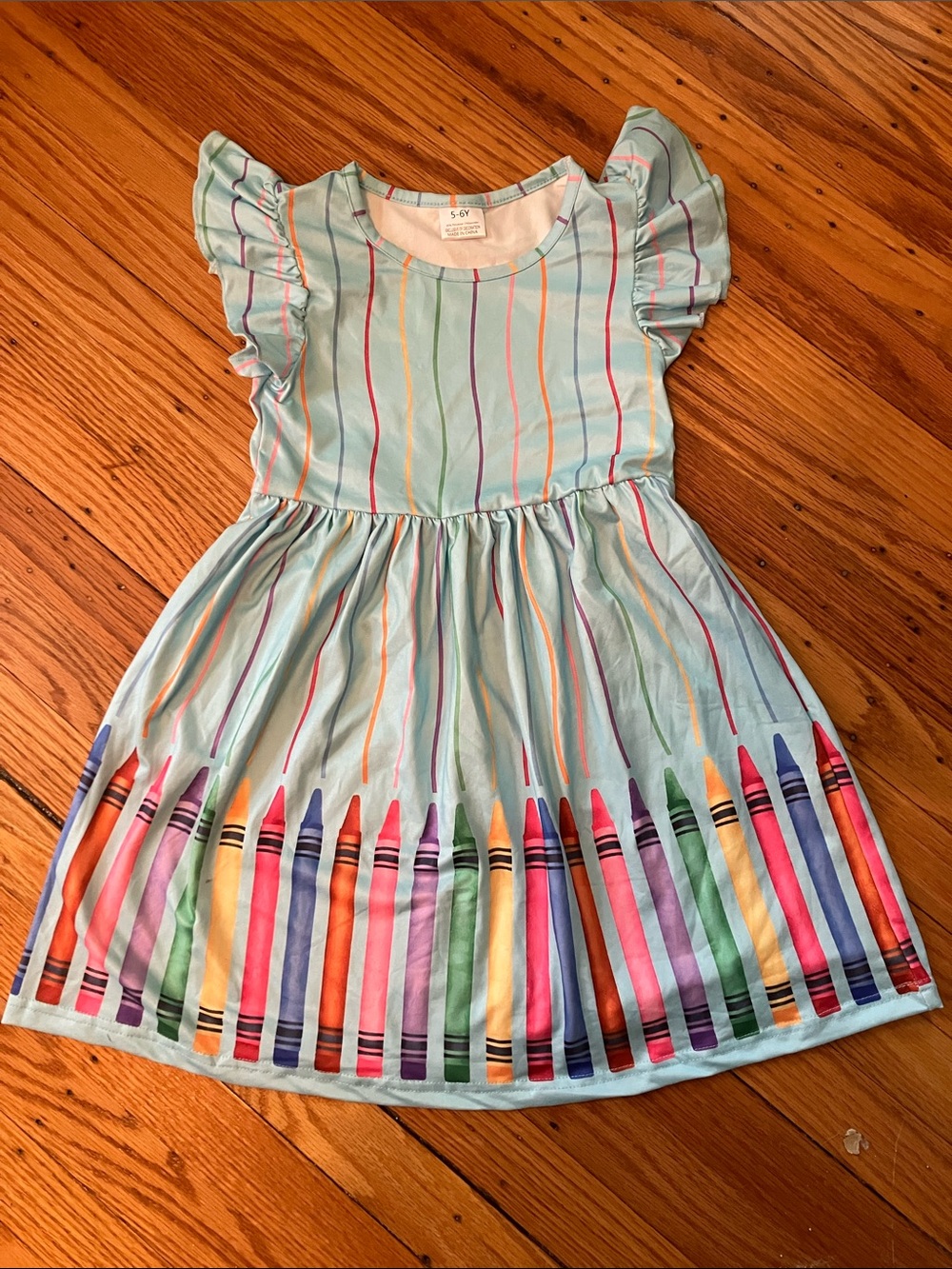 Kindergarten ready adorable Crayon Print Dress
